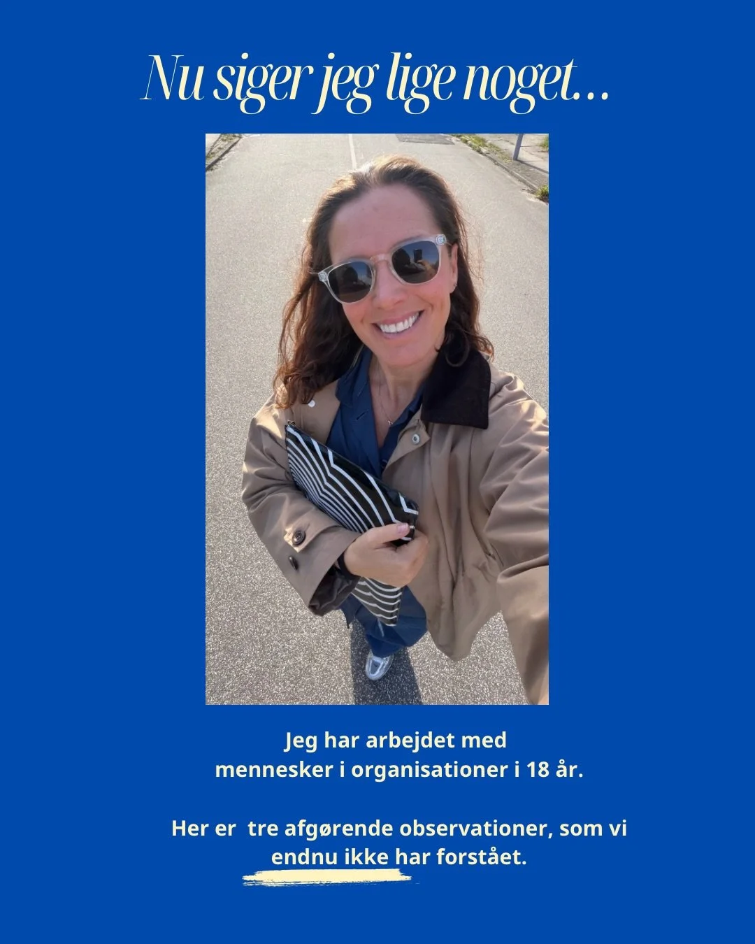 M&aring;ske du ser det samme? 👀👏🏼 

Jeg har arbejdet med mennesker i organisationer igennem de sidste 18 &aring;r.

Her er tre ting, som jeg ser igen og igen - og som har afg&oslash;rende betydning for, at vi kan og b&oslash;r &aelig;ndre p&aring;