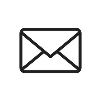 Outline of an envelope icon representing email or messaging