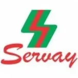Logo with a green and red stylized S and the word 'Serway' in red cursive
