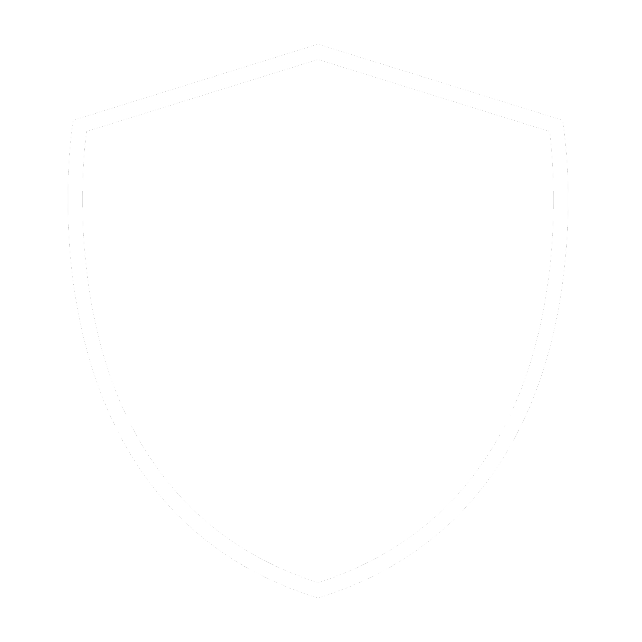 Black shield with a white border.