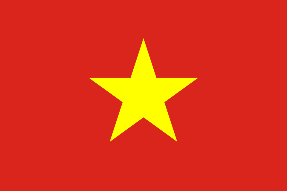 Red flag with a large yellow star in the center.