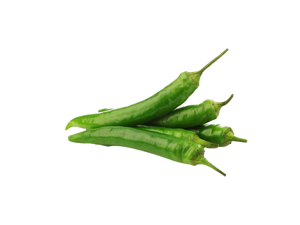 Green chili peppers on a black background.
