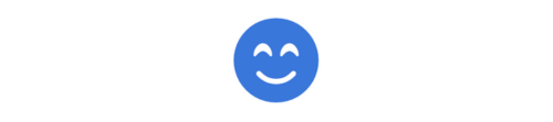 Blauwe glimlachende emoji met gesloten ogen