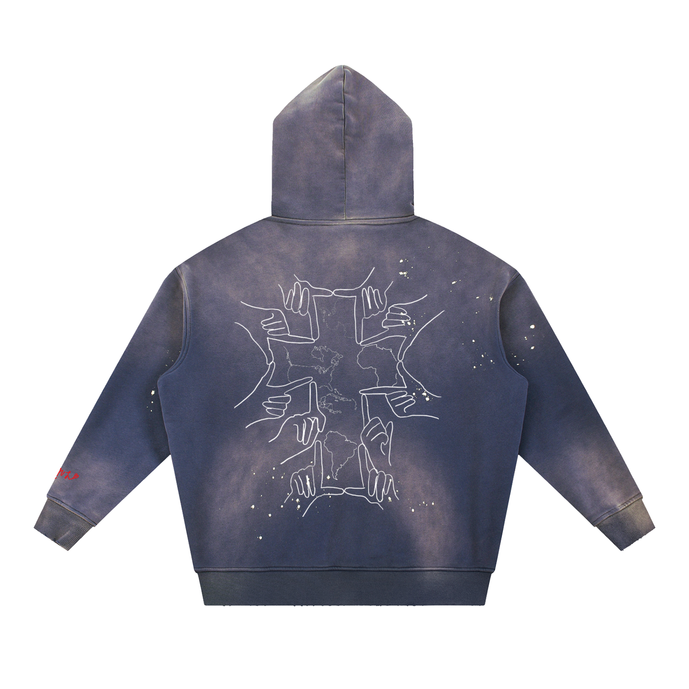 'whole world in His hands' vintage washed hoodie