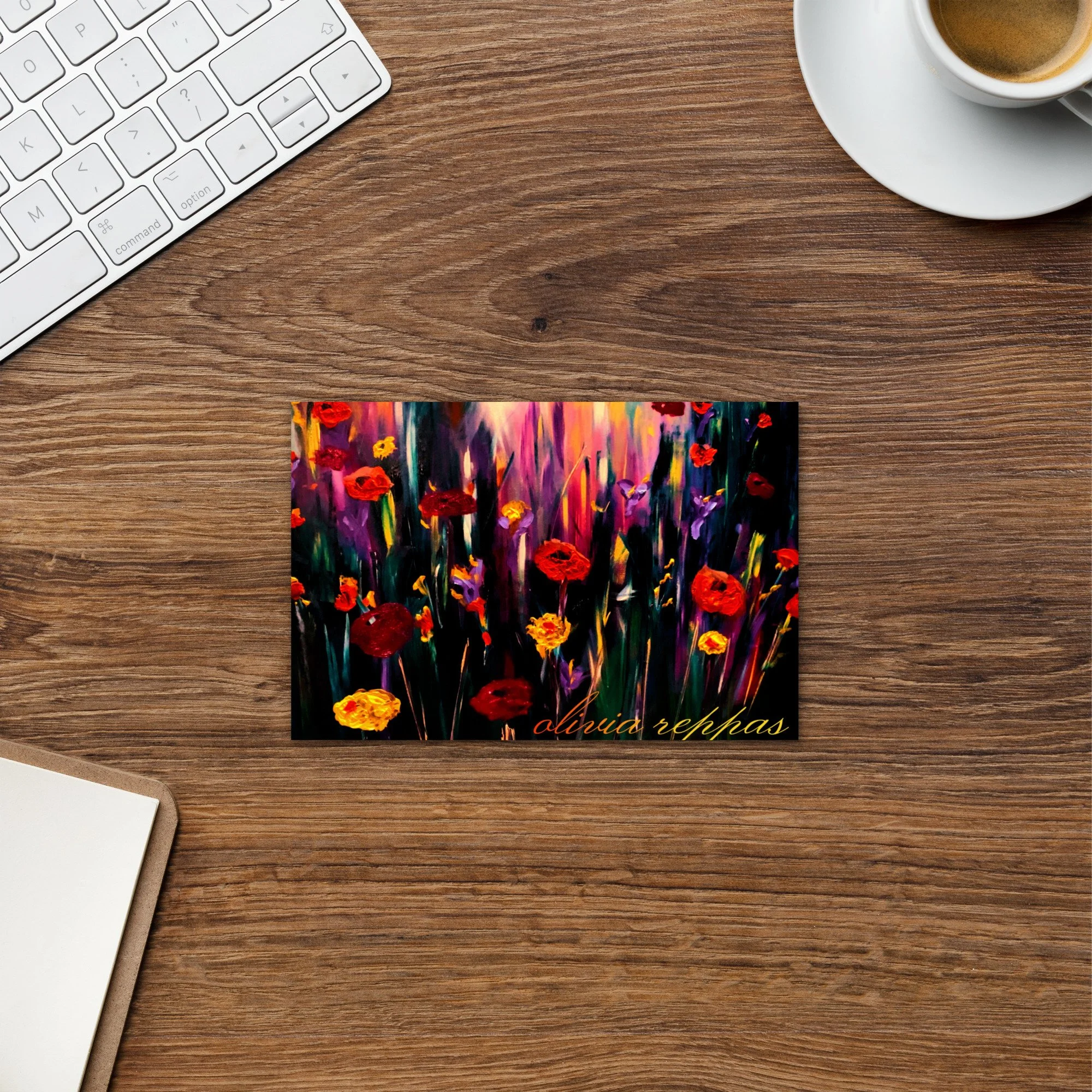 Postcard of a field of poppies