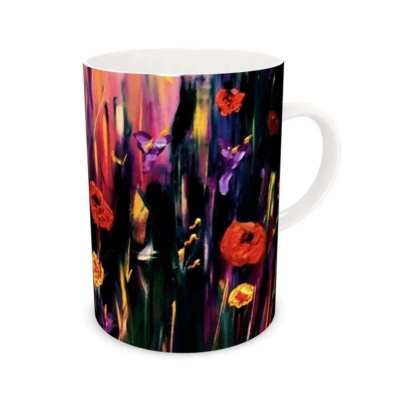 Fine Bone China Mug - Poppies
