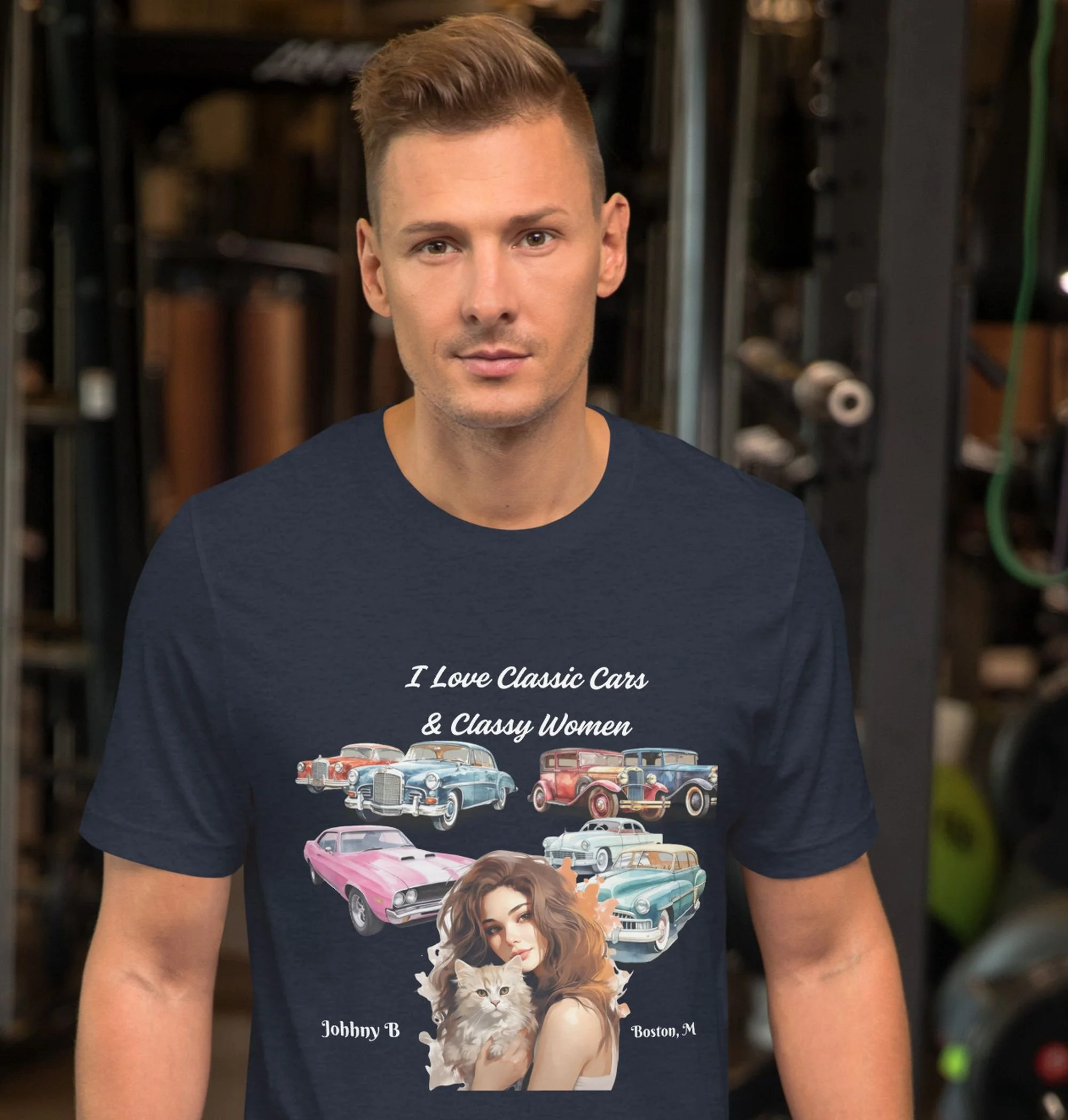 "I Love Classy Cars & Classy Women" Graphic Classic Tee for He