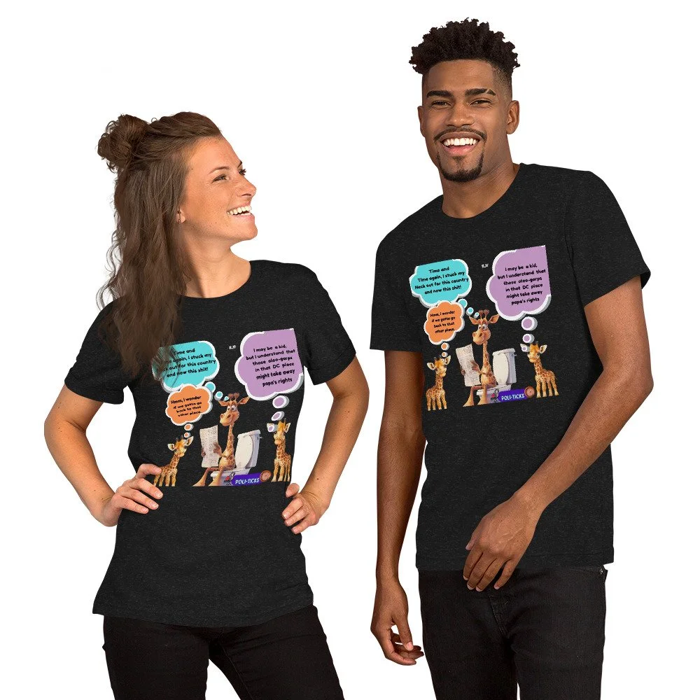 Papa Giraffe and his Kids Discussing Politics Unisex t-shirt