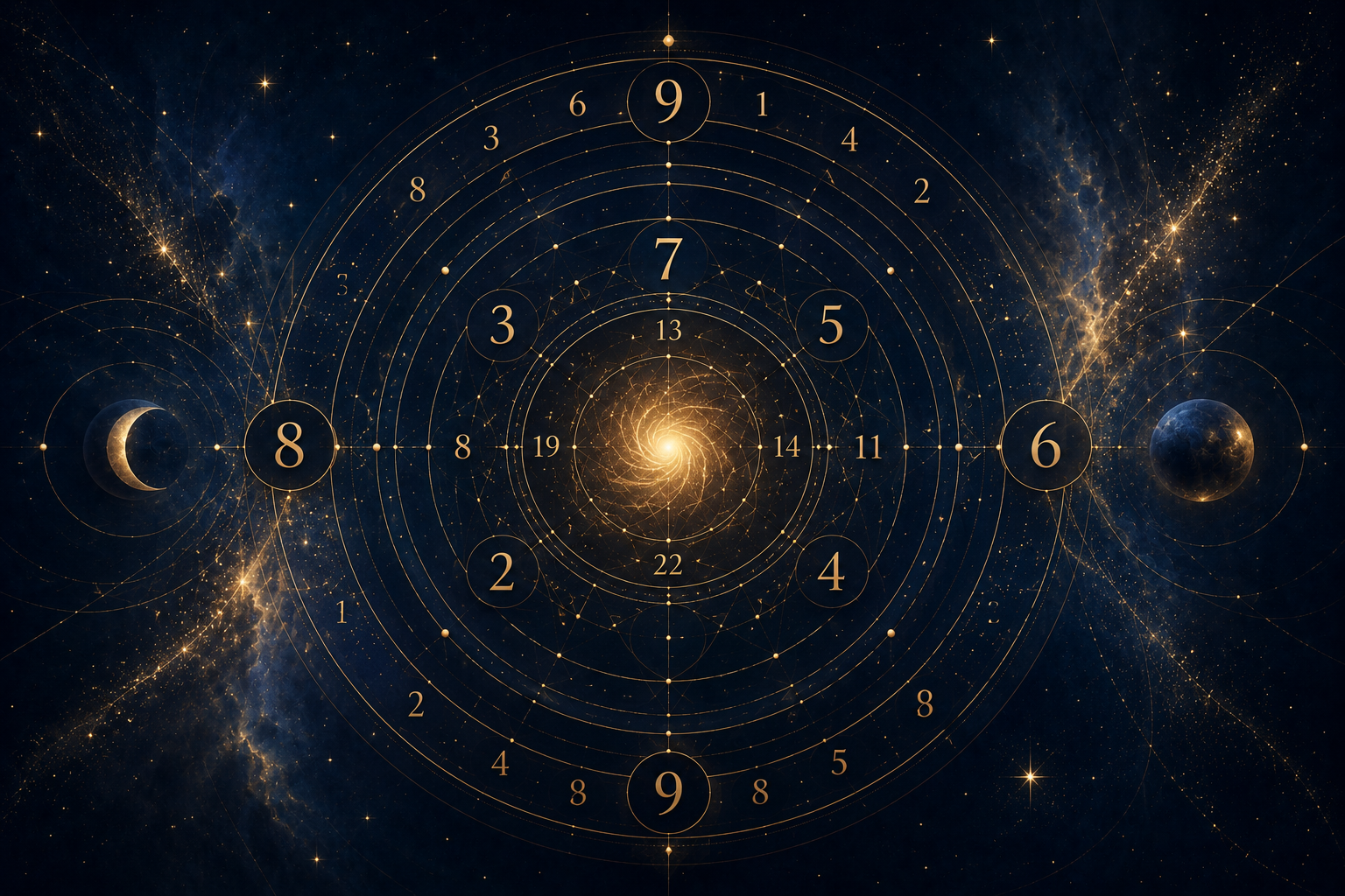Celestial geometry and golden zodiac chart
