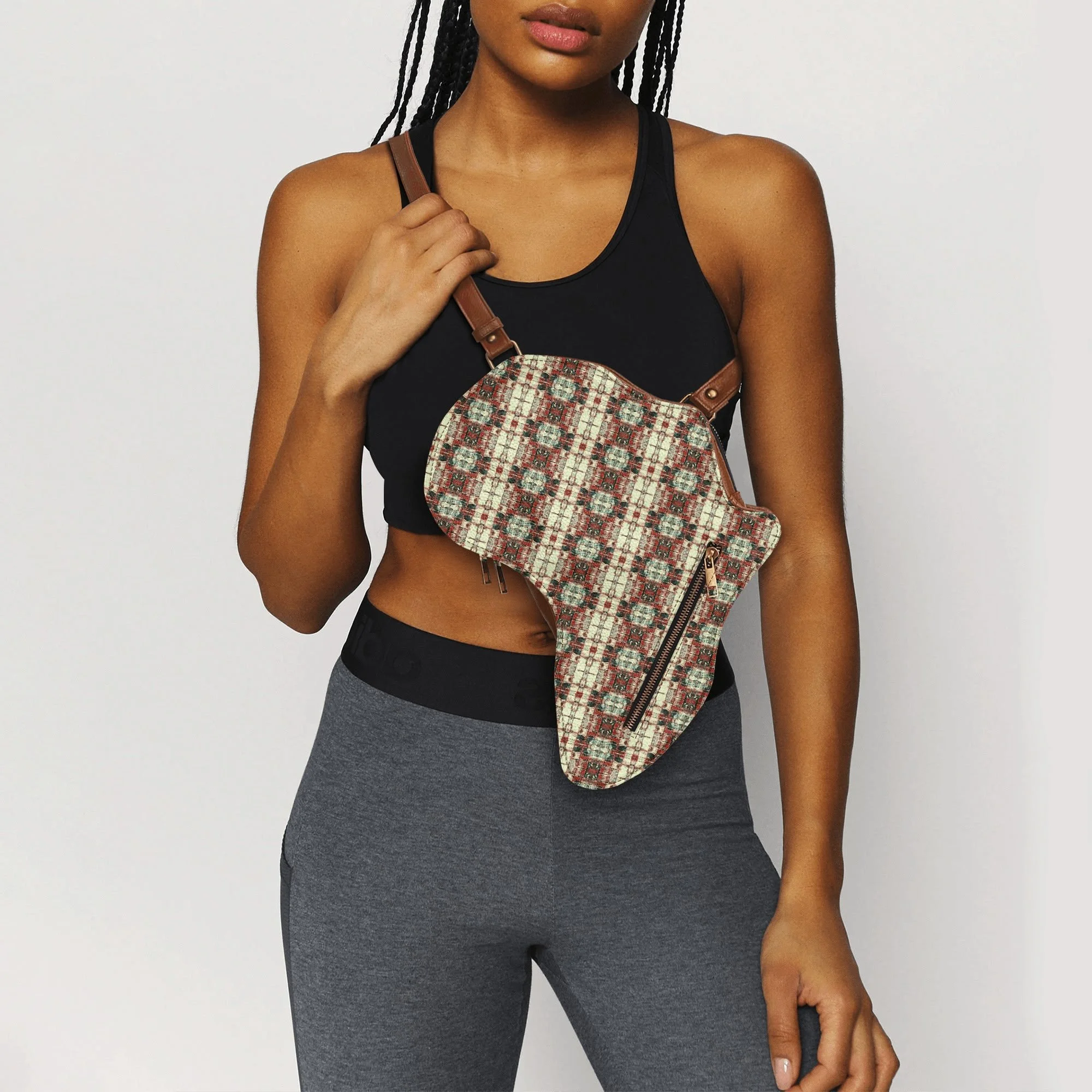 PU Leather Africa Map Bag for Africa Lover Gift