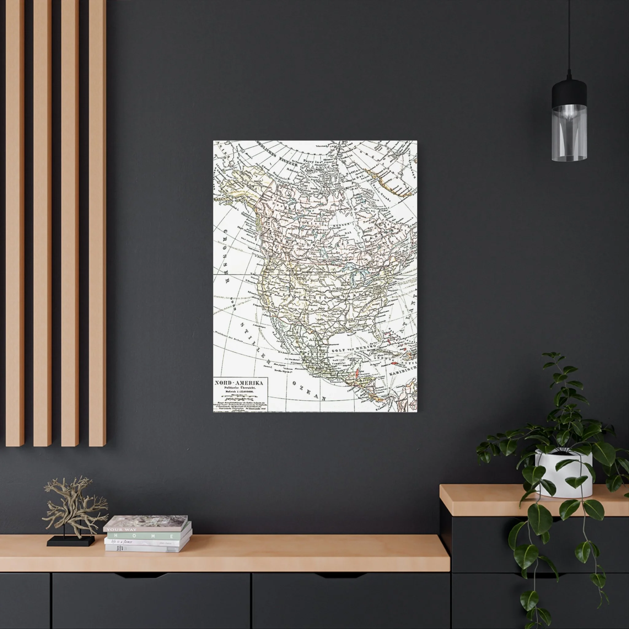 Vintage Map Canvas Print - Classic North America Wall Art