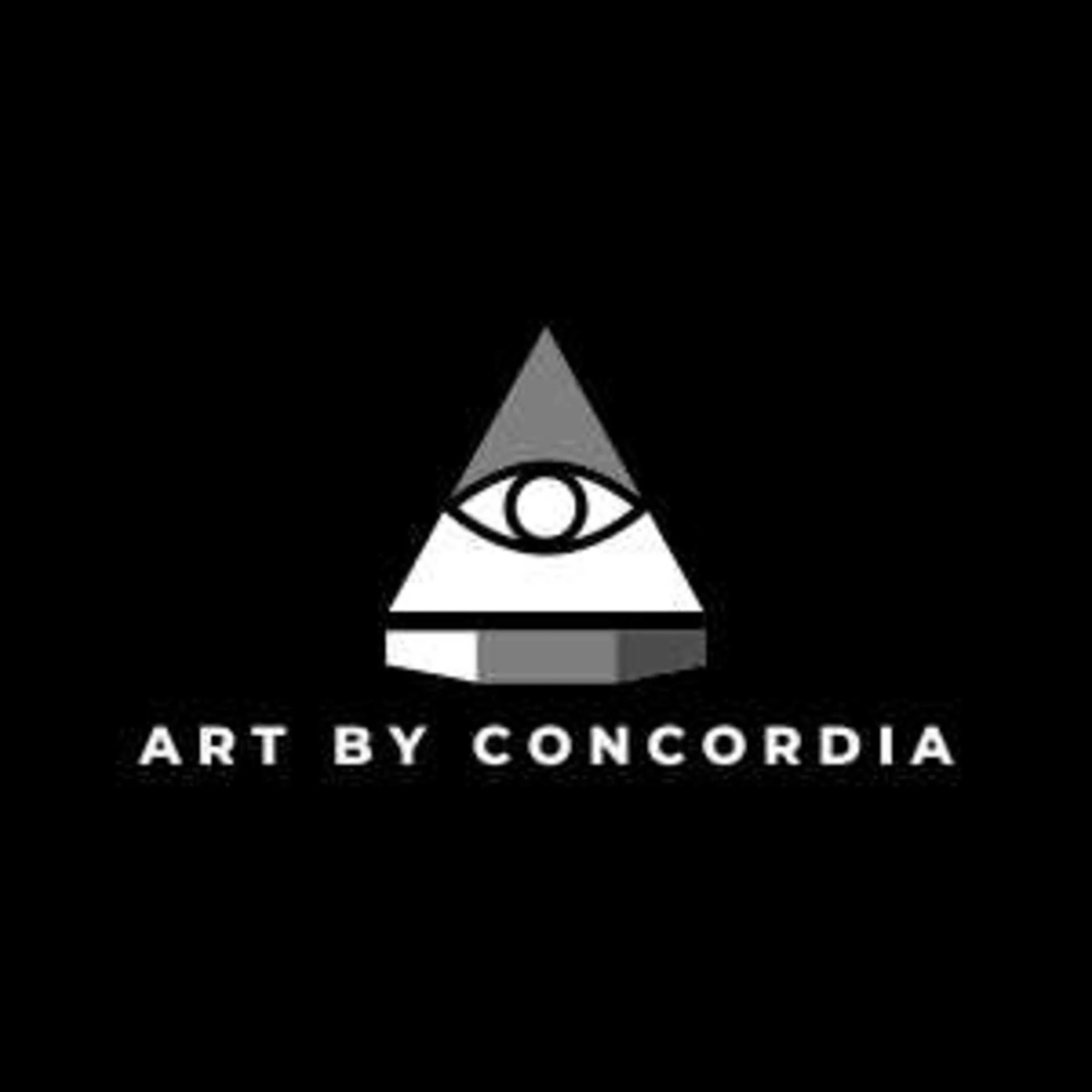 Logo of Art By Concordia featuring an eye and pyramid design with stylized text.