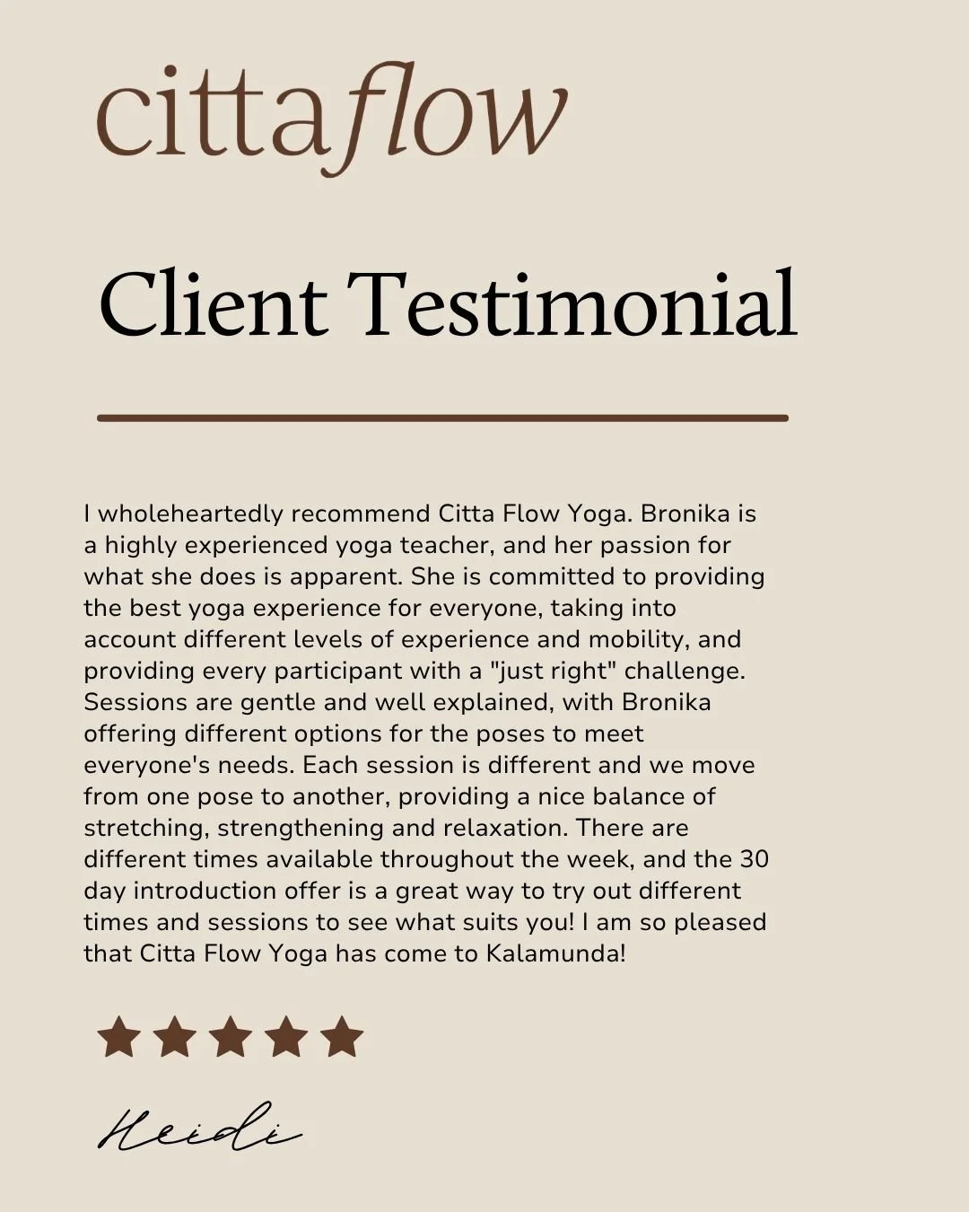 Hearing this feedback from our community means the world to us because it highlights exactly why we opened Citta Flow in the Perth Hills. 

Yoga shouldn't be a performance or a one-size-fits-all workout. True practice is grounded in anatomy, structur