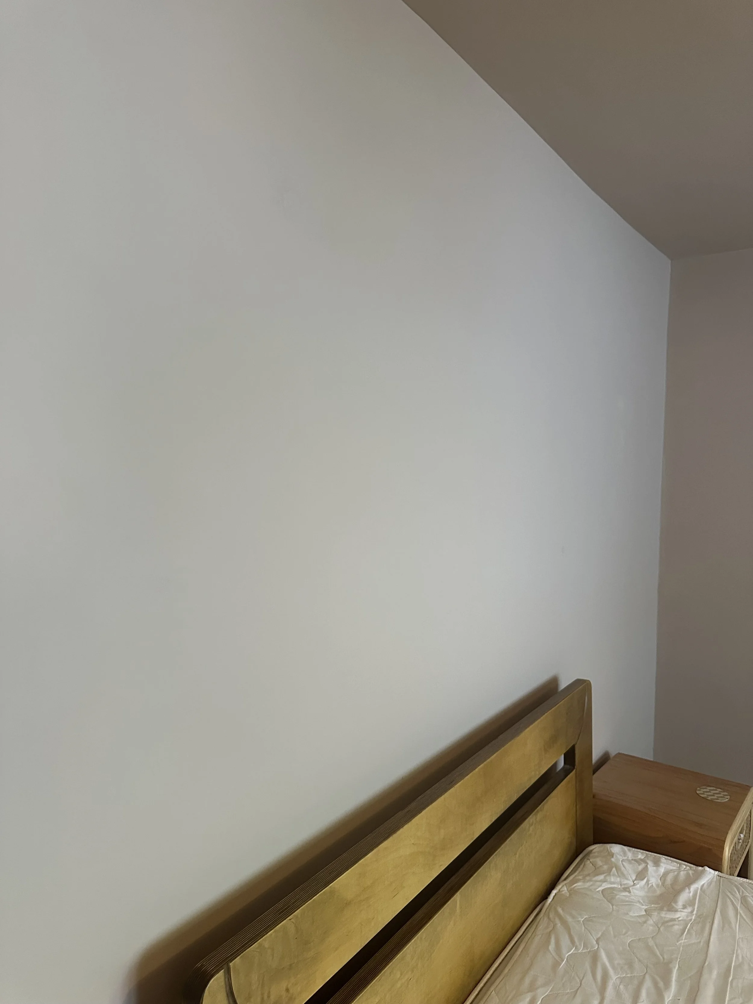 This wall was carefully decorated after many repairs and filling had been applied. Much face-filling with a wide blade was necessary to create a flat finish here with COAT matt. 