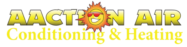 Logo for Action Air Conditioning & Heating with a smiling sun wearing sunglasses.