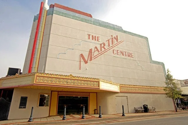 The Martin Theatre marquee displaying event signage in Douglas Georgia