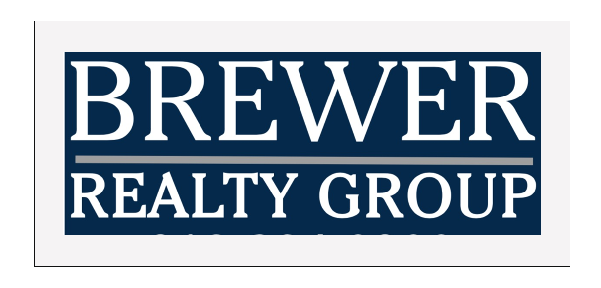 Logo for Brewer Realty Group with text in navy blue and gray.