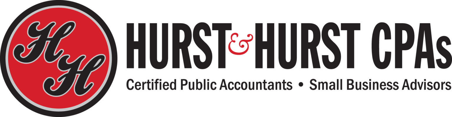 Hurst & Hurst CPA logo with red and black text and a red circle containing the initials HH.