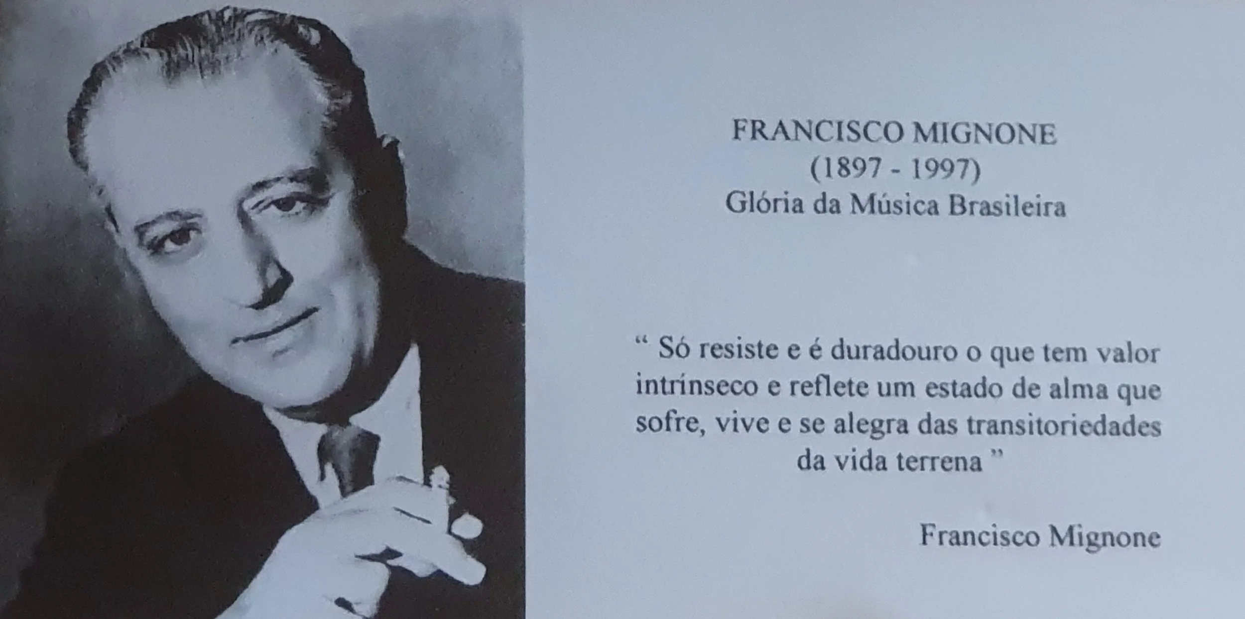  cartão com dizer de Mignone