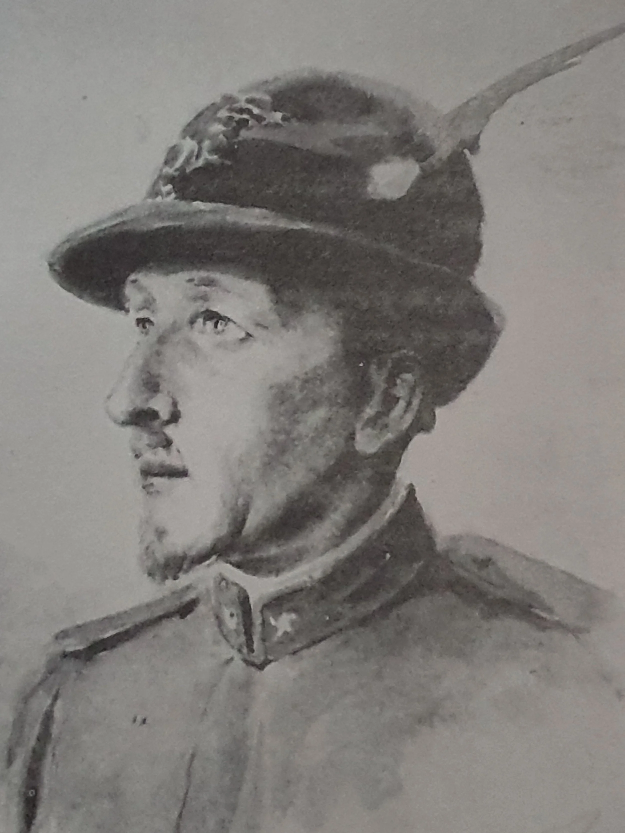 Retrato de Dario Tomasini servindo nos
Alpes, pintura de sua mulher Ida Cenni