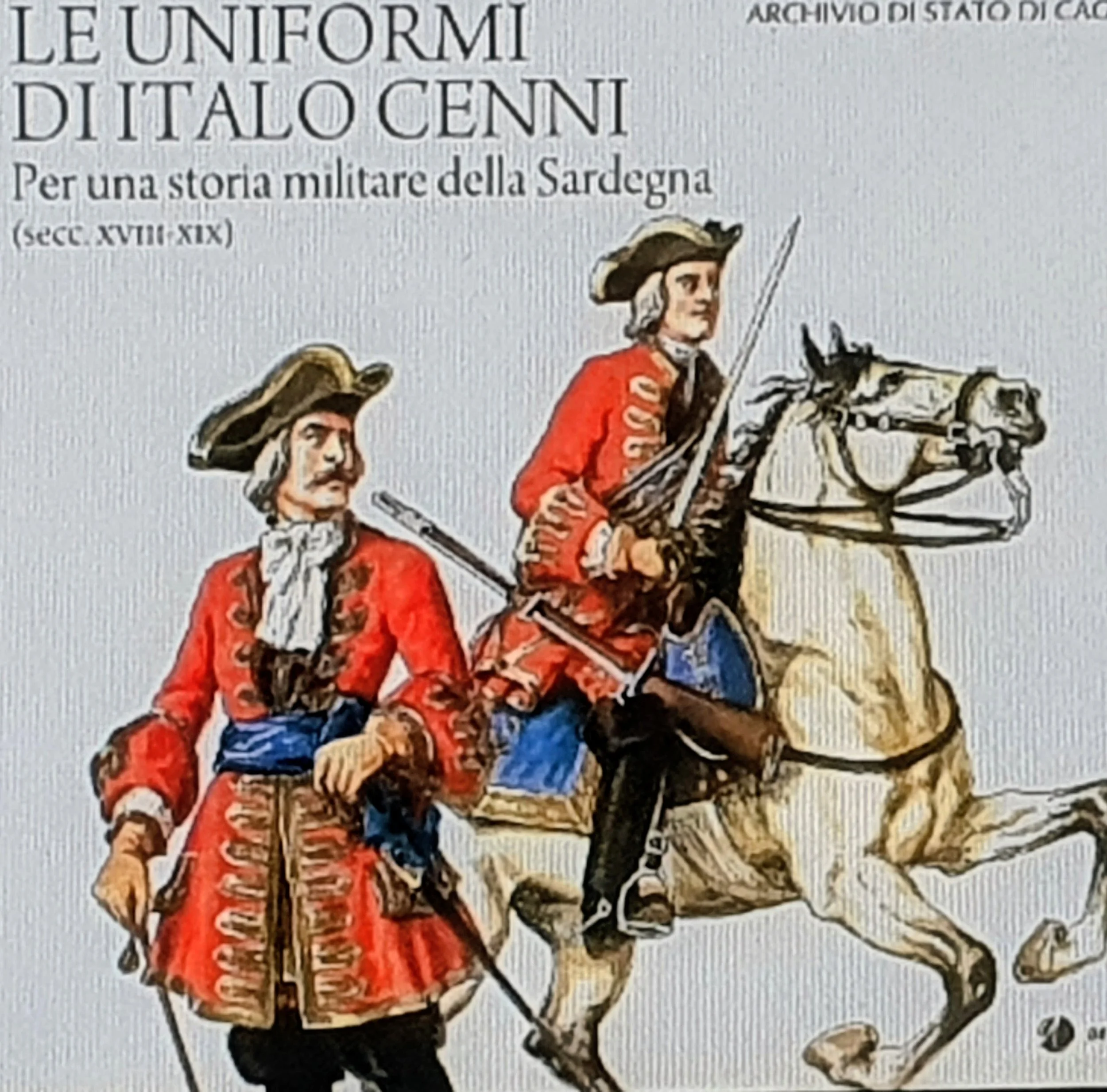 Livro com ilustrações e desenhos em aquarela que retratam os uniformes das
tropas da Sardenha (1938)