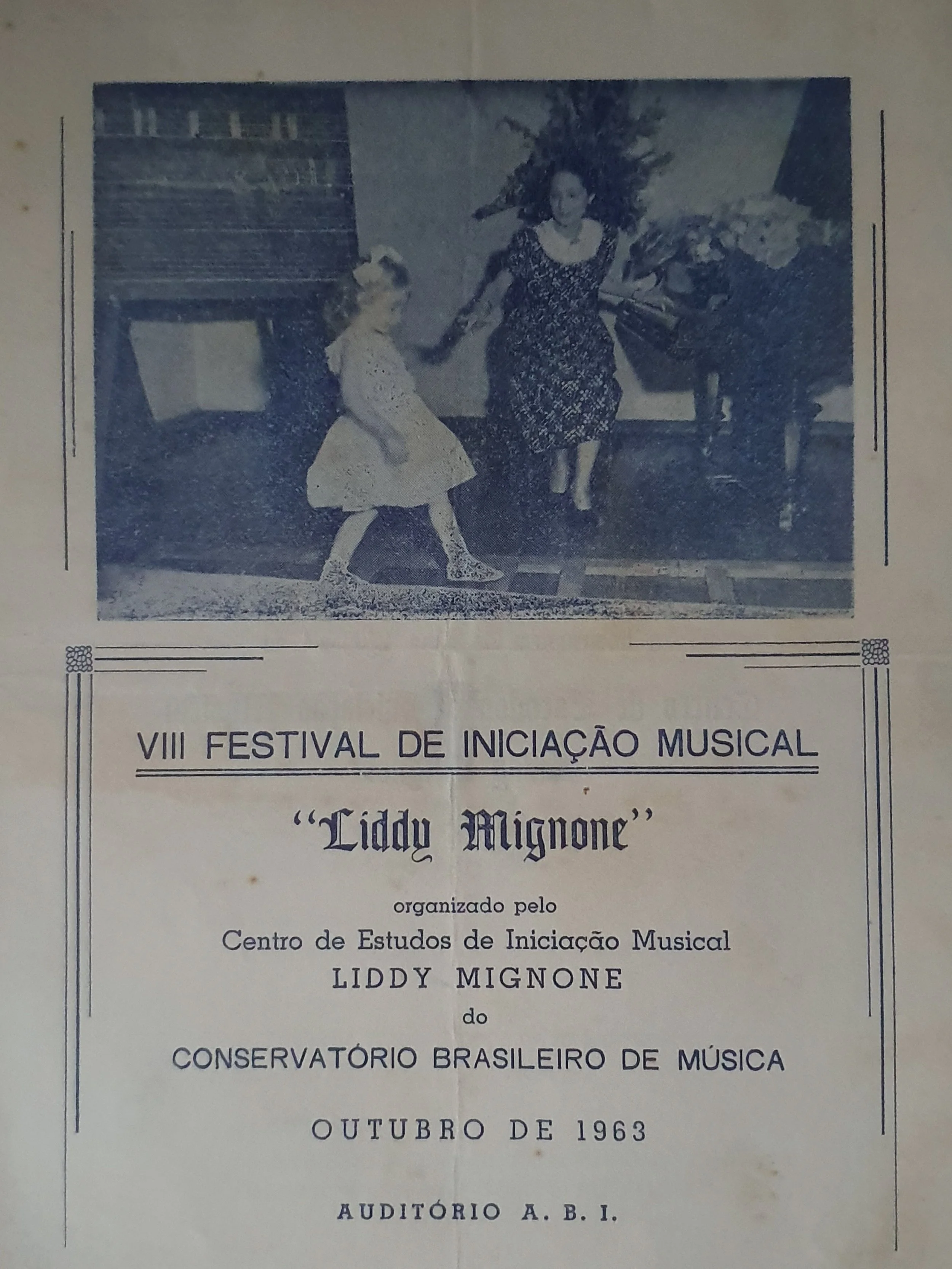 folder do Conservatório Brasileiro de Música (1963)
