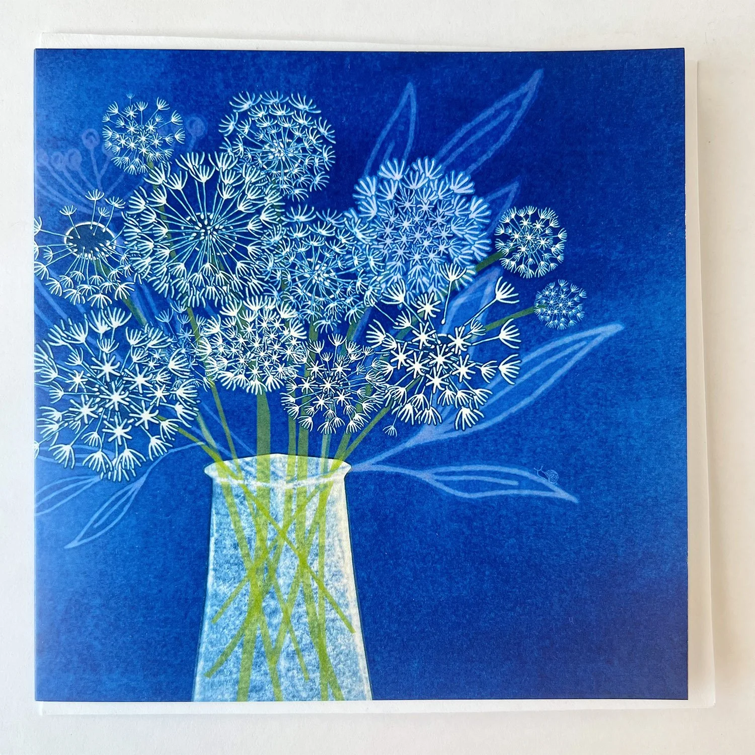 Blue Leaves & Powder Puffs