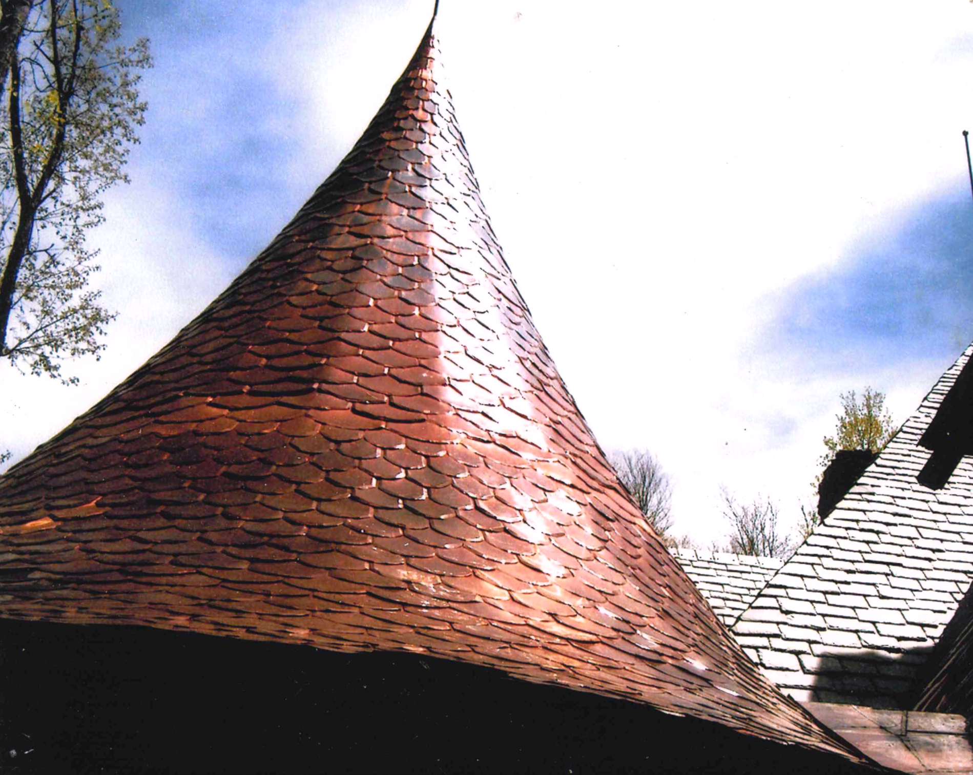 Residential Custom Copper Fish Scale Roof 