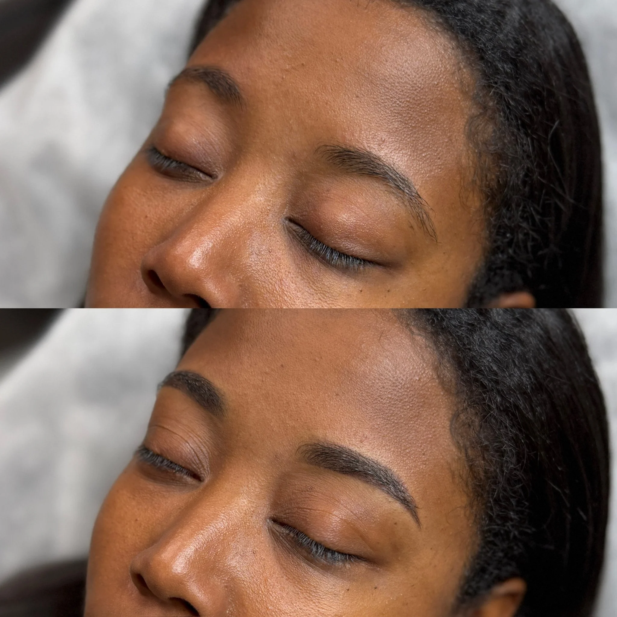 Before and after Ombre powder brows
