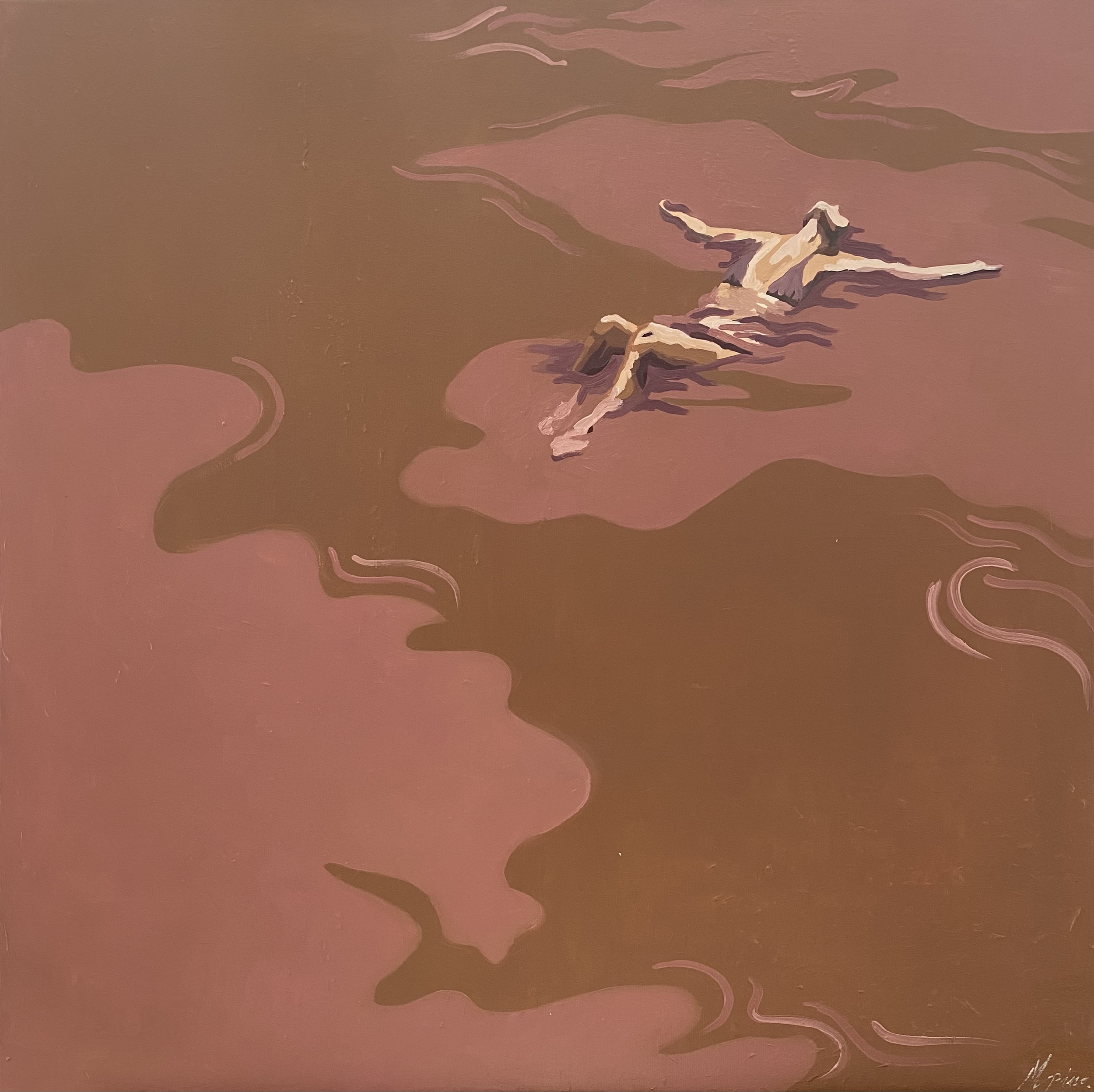WHEN YOU FLOAT YOU CAN FLY, 2026
Huile and Acryliques sur toile
60 x 60 cm 