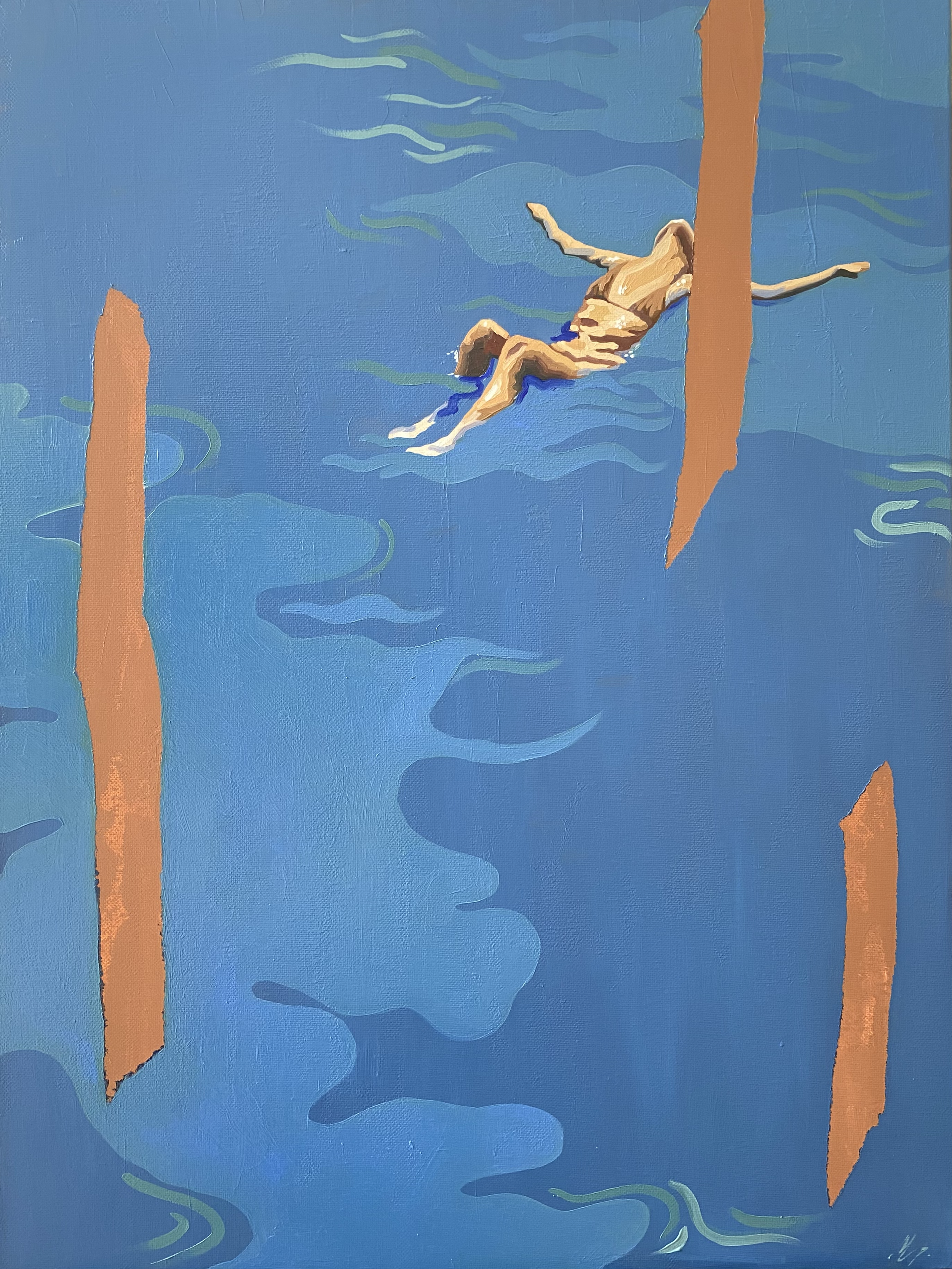 WHEN YOU FLOAT YOU CAN FLY, 2026
Huile and Acryliques sur toile
60 x 46 cm 