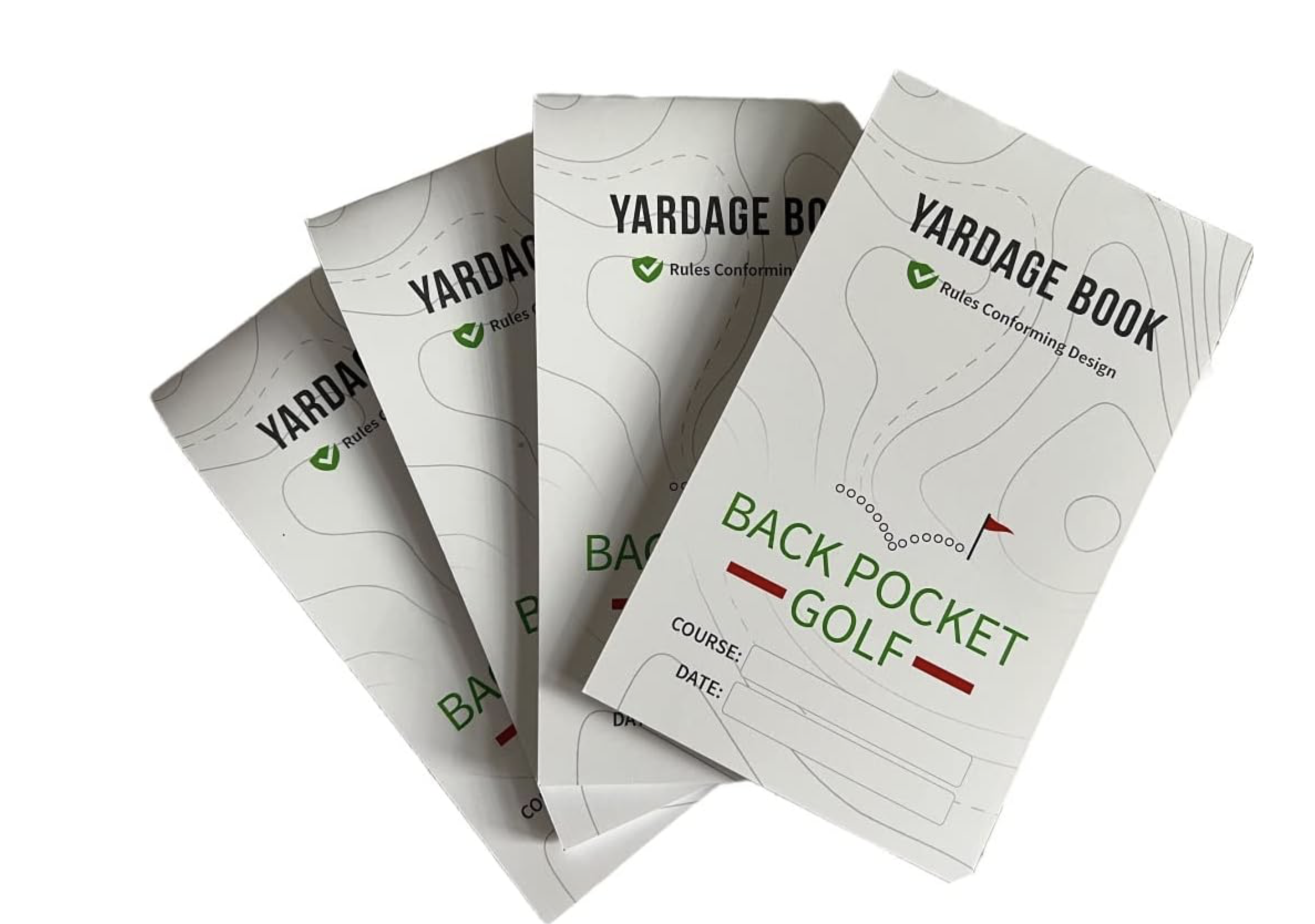 Yardage Book (4 Pack) - USGA Conforming and Made in USA - Essential for Tournament Players. Fits Easily Inside Your Yardage Book or scorecard Holder.
