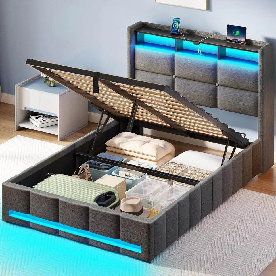 Brand New Rolanstar Bed Frame twin – Lift-Up Storage, LED Lights & Charging Station!