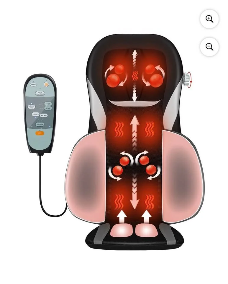 Costway Shiatsu Massage Cushion w/ Heat – Chair Pad Back Massager (Gray)