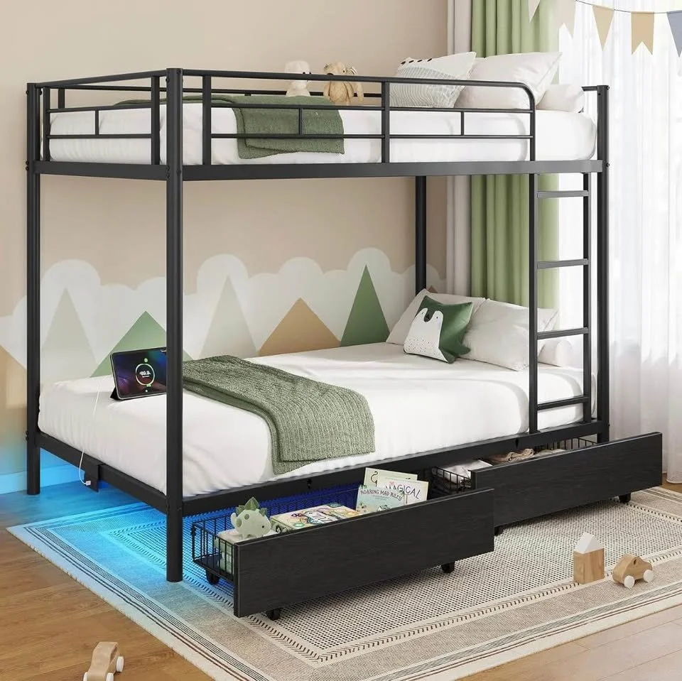 Rolanstar Metal full size-Over-Twin Bunk Bed