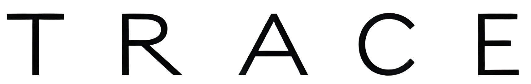 The word 'TRACE' spelled out with large black outlined letters.