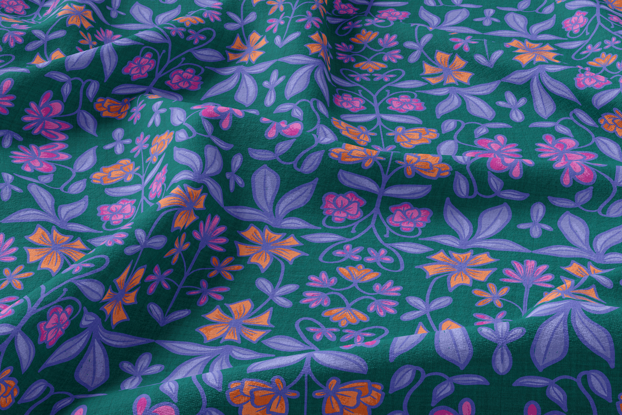 This design channels Scandinavian folk art and modern botanical trends. The bold contrast and playful color palette make it perfect for statement wallpaper, accent walls, and maximalist interiors, while still feeling balanced and harmonious.