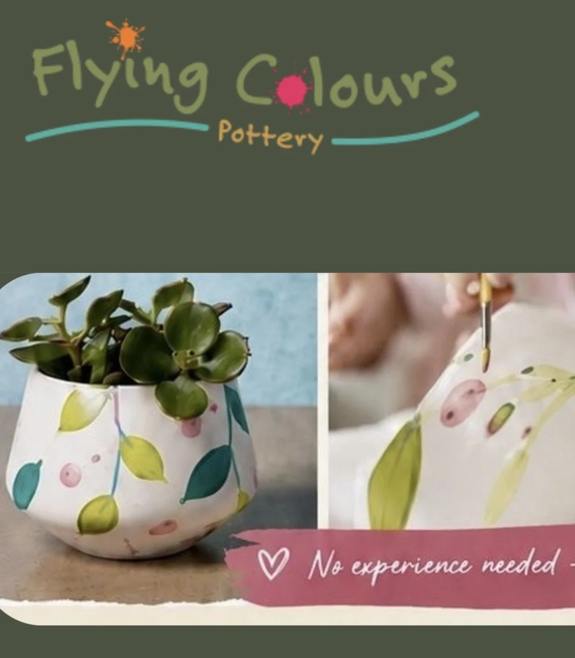 'Flying Pottery' Sip n Paint a Pot workshop - Fri 14th August 7:30pm-9:30pm