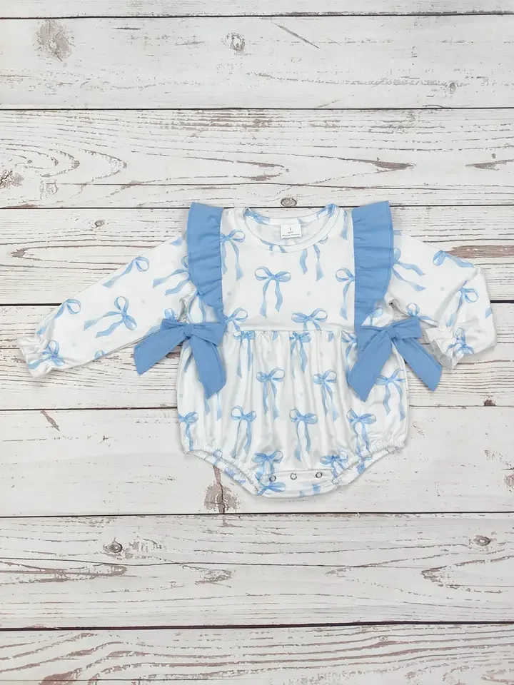Blue Bow Printed Bubble