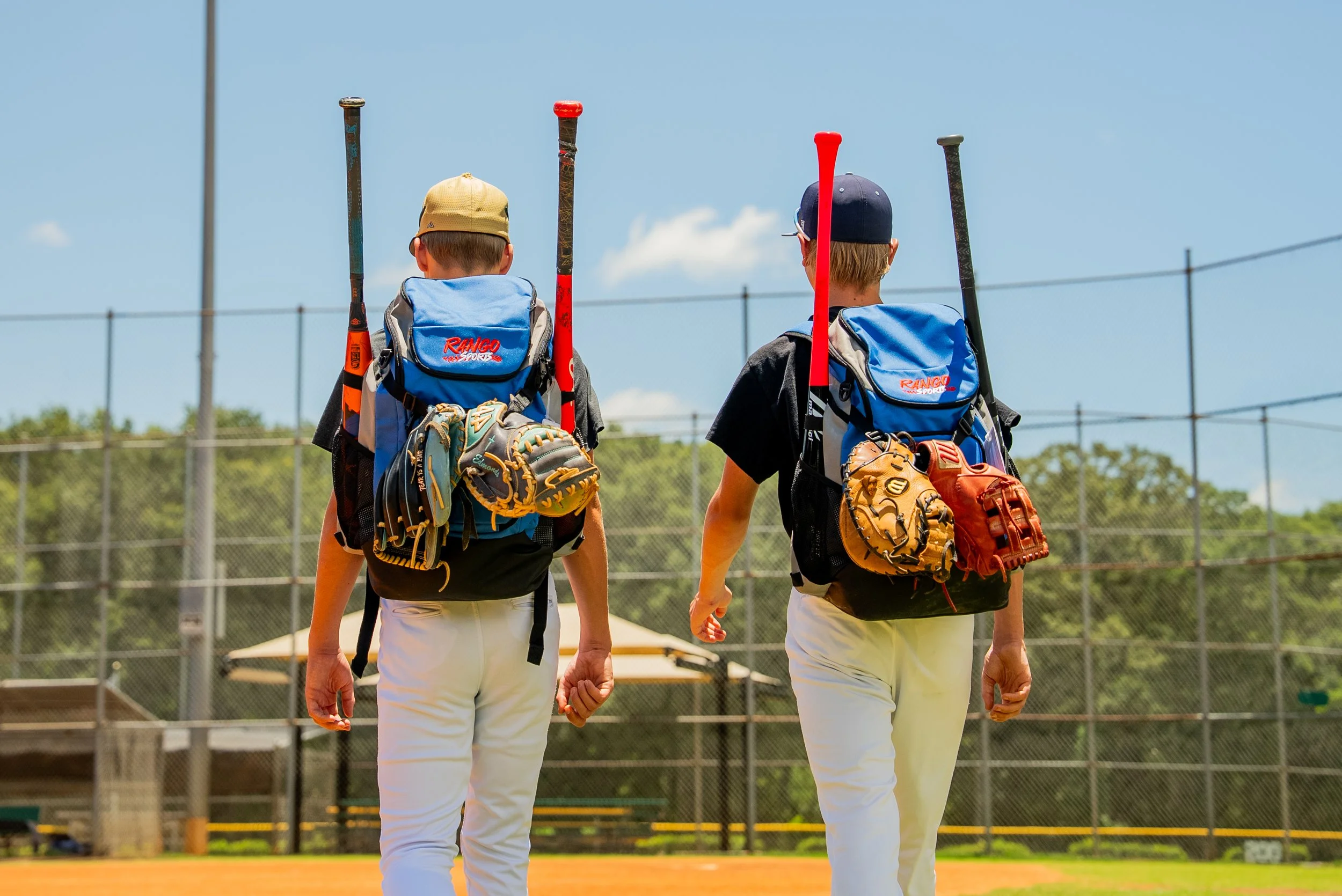 Baseball players wearing Rango Sports bags