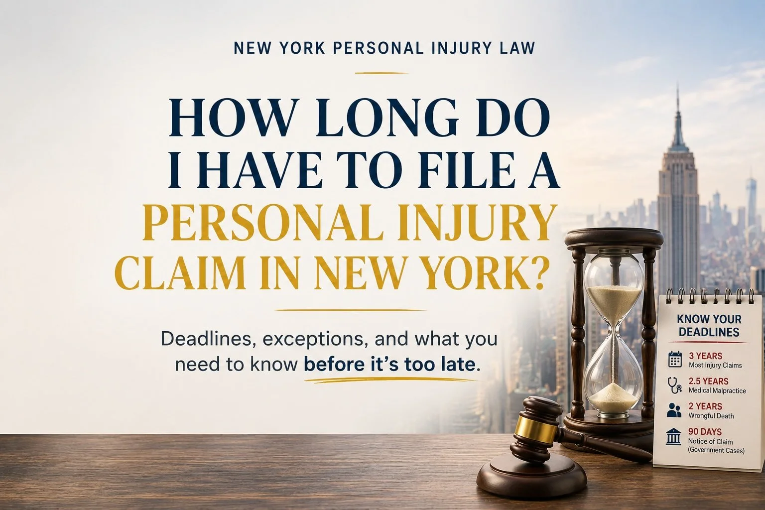 How Long Do I Have to File a Personal Injury Claim in New York?