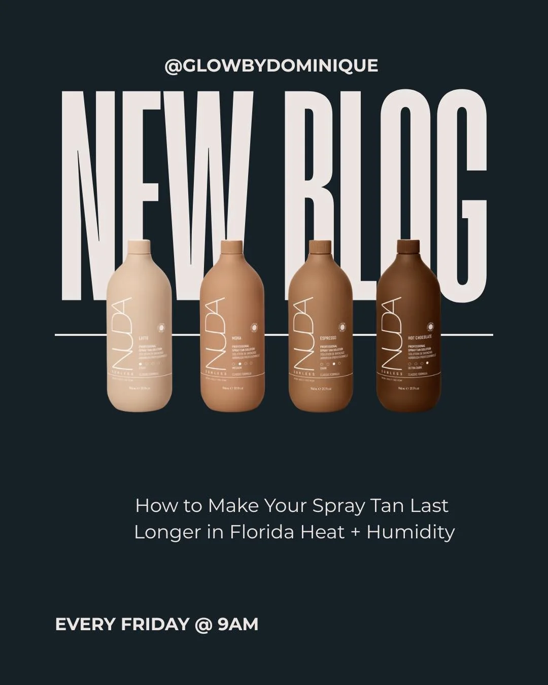 WEEK 1 &mdash; NEW BLOG FRIDAY @ 9AM ✨

How to Make Your Spray Tan Last Longer in Florida Heat + Humidity 🌴

Florida girls know the struggle 😭 
Humidity, sweat, chlorine, heat, and SPF can fade your glow WAY faster than expected.

This week&rsquo;s