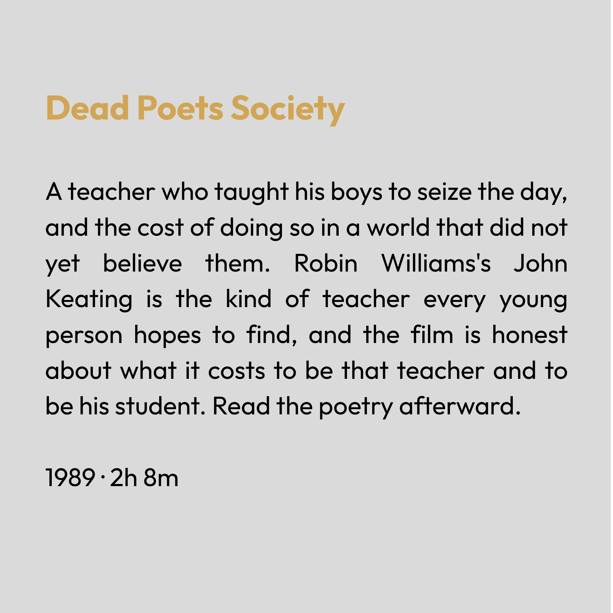 Dead Poets Society