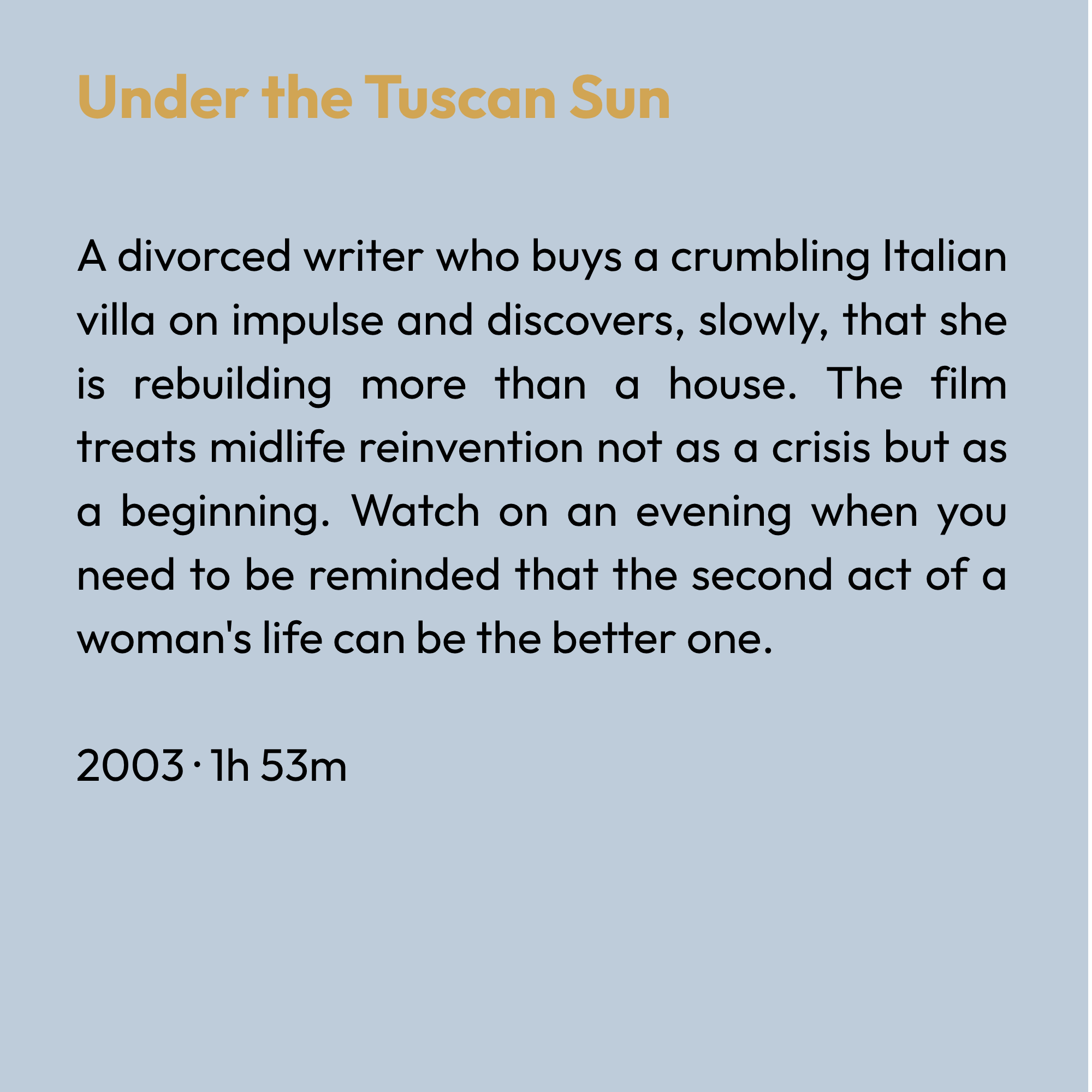 Under the Tuscan Sun