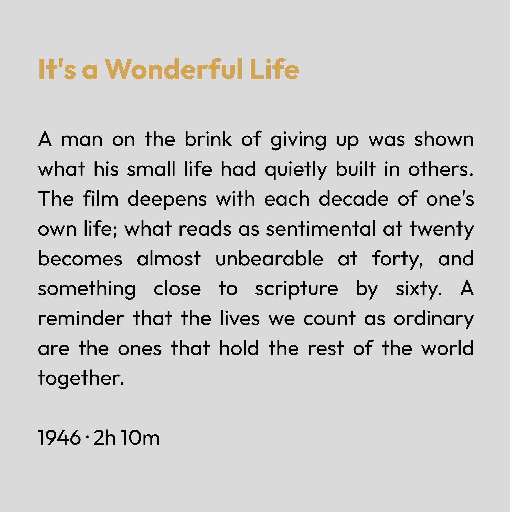 It's a Wonderful Life