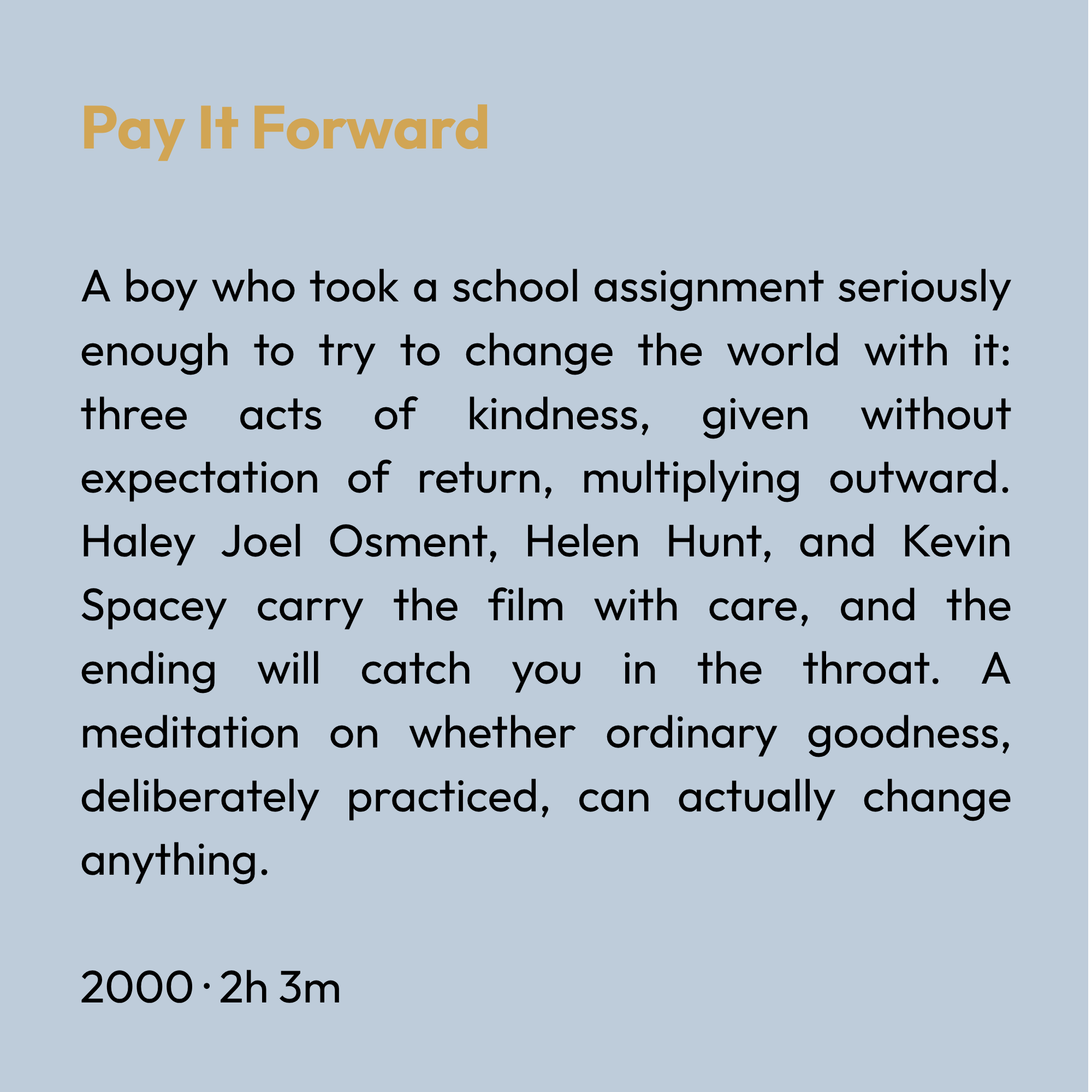 Pay It Forward