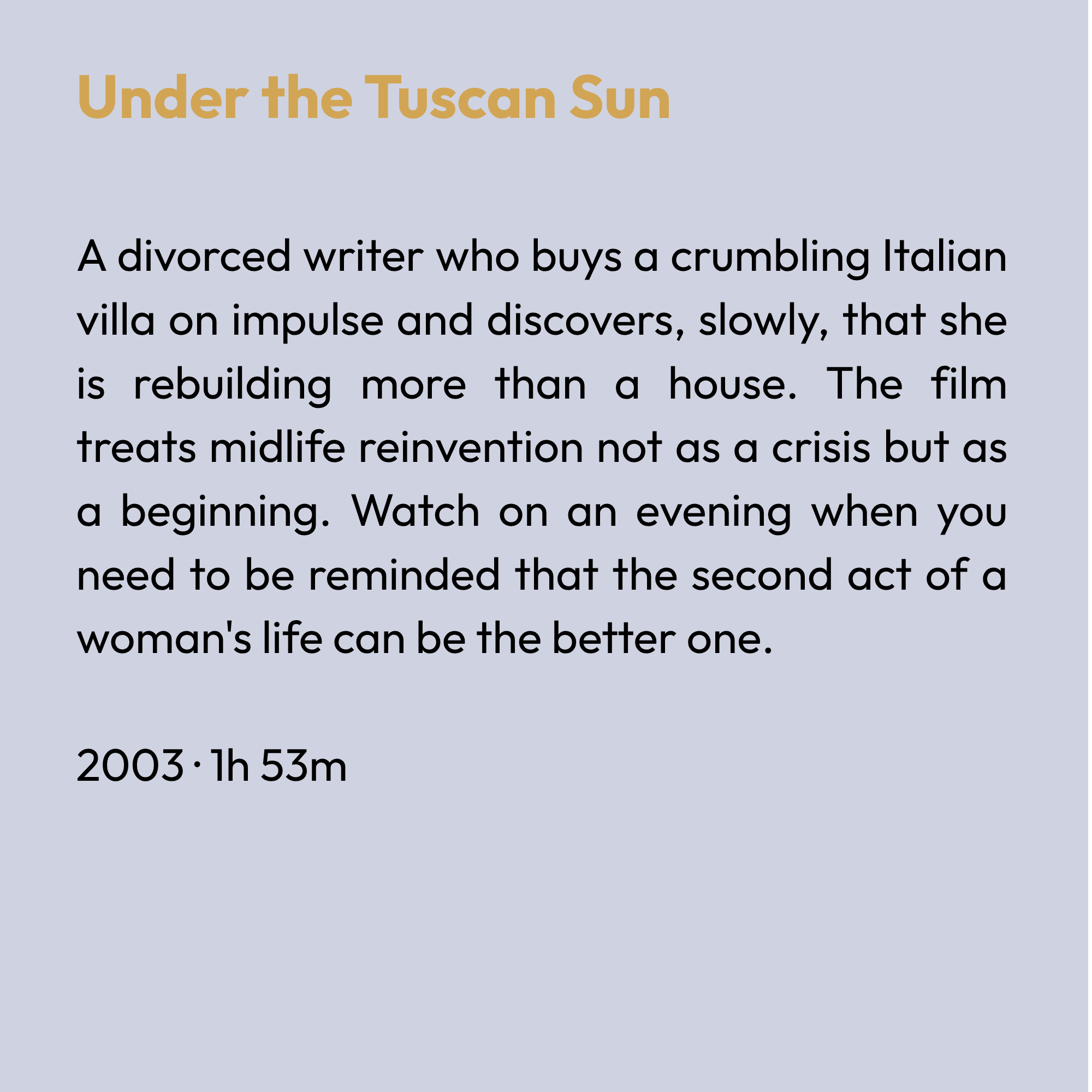 Under the Tuscan Sun