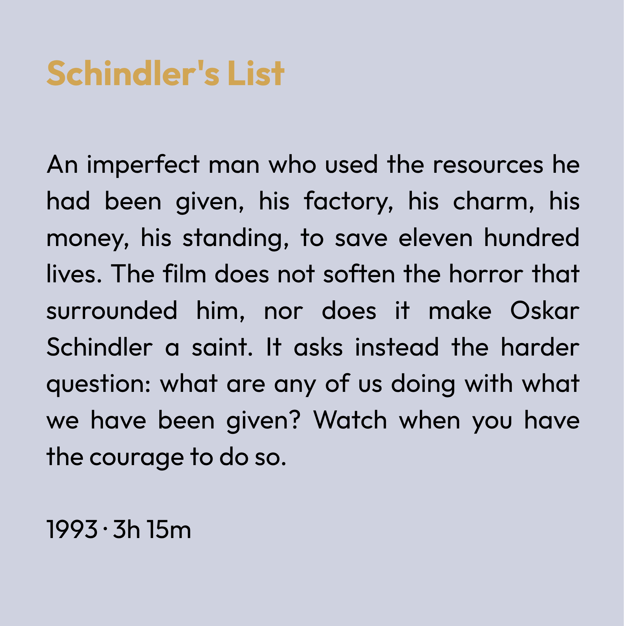 Schindler's List