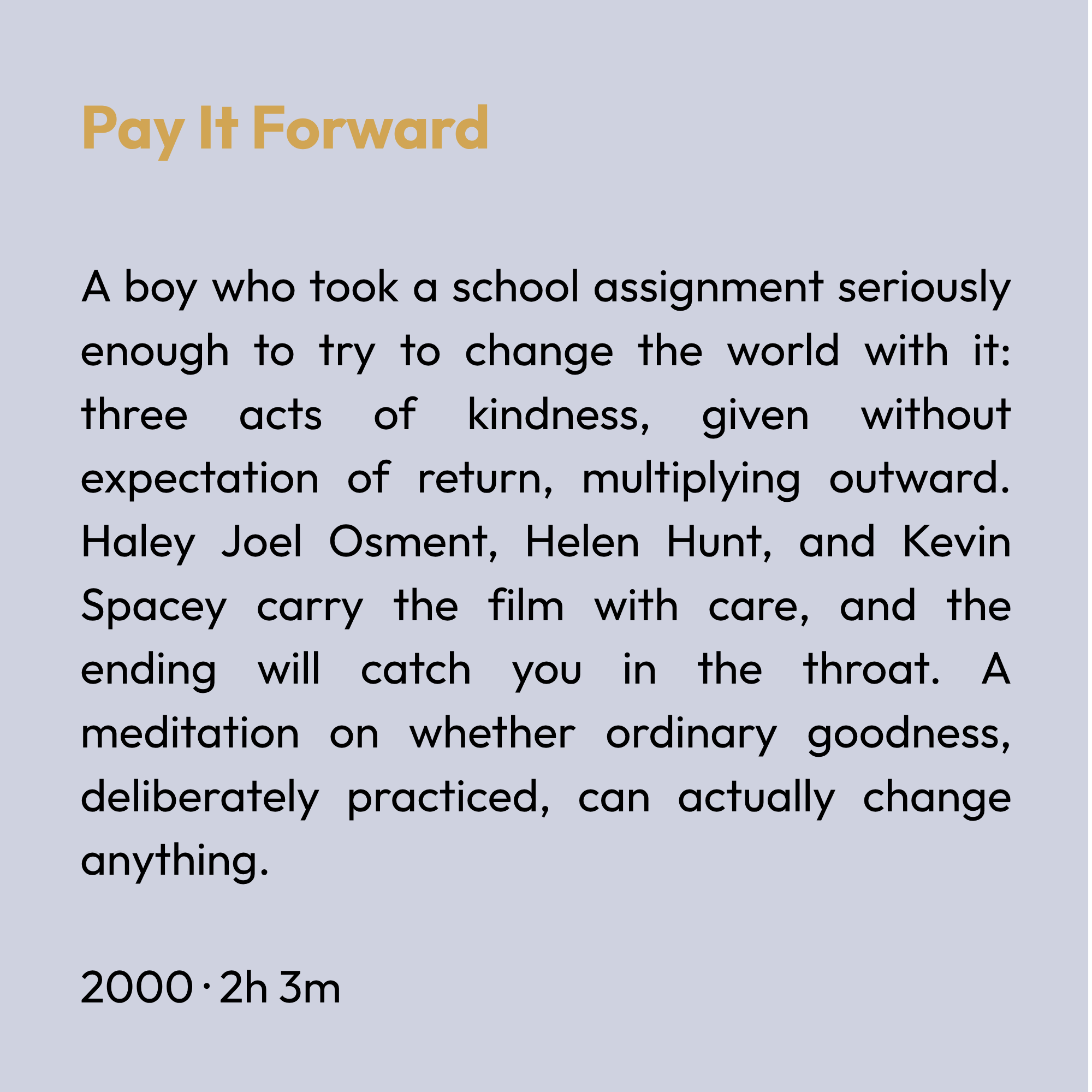 Pay It Forward