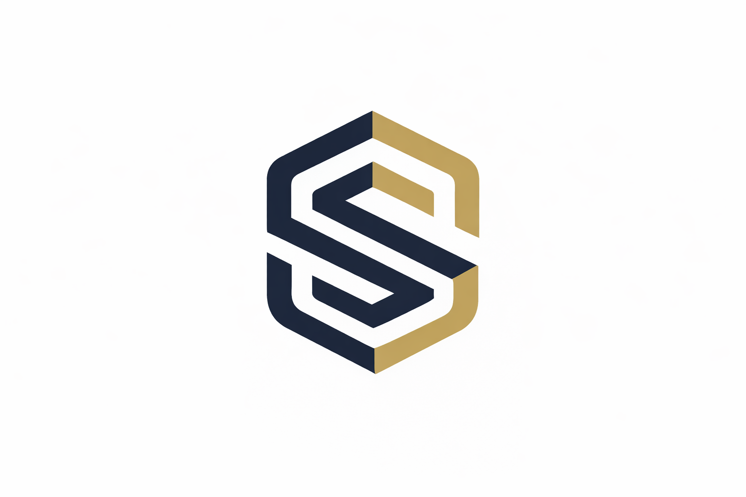 A modern, stylized logo consisting of an interlocking S and S shape in navy and gold colors on a white background.